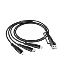 Кабель HOCO X123 USB-1 3 in 1 Micro - Iphone - Type-C, 2A, довжина 1м, Black, Box