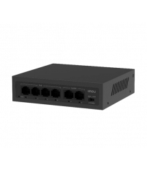 6-ти портовий некерований POE комутатор Imou SF106P з 4х POE 100 Мбіт + 2хUP-Link 100Мбіт, до 250м, 45Вт, 200&amptimes118&amptim