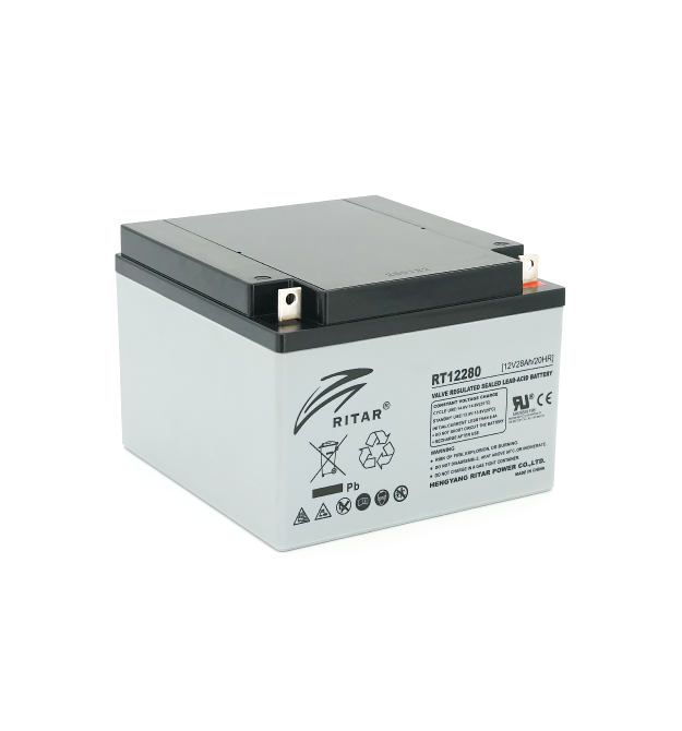 Акумуляторна батарея AGM RITAR RT12280 L5, Gray Case, 12V 28Ah (166х178х125)
