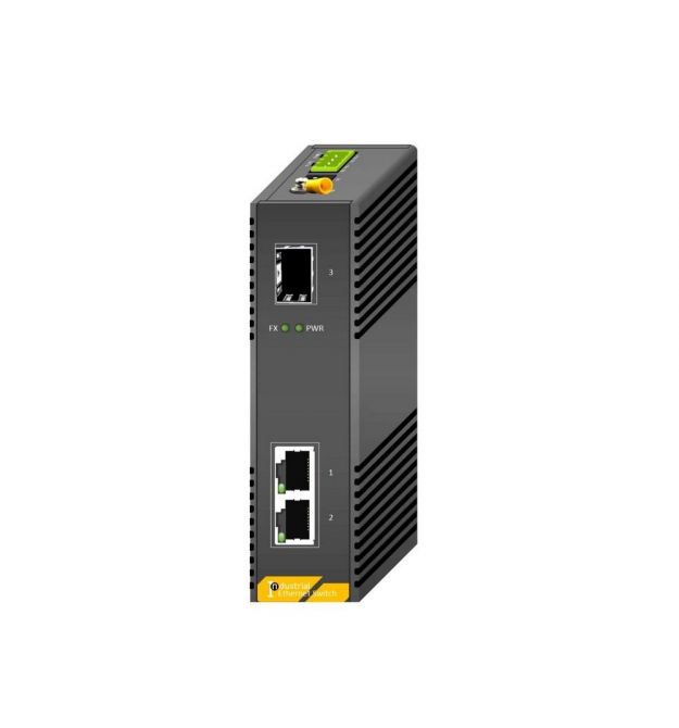 100M індустріальний PoE комутатор AL SW-2P1SMI, 2*100Mbps PoE Port, 1*100Mbps SFP Slot, DIN rail, з DC48