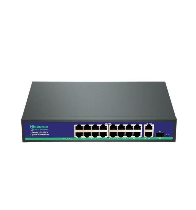 Некерований 19-портовий PoE-комутатор Hi-F1621GBL-C з 16 портами PoE