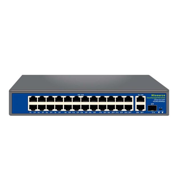 Керований 27-портовий PoE-комутатор Hi-S21-24GP2G1S з 24 портами PoE