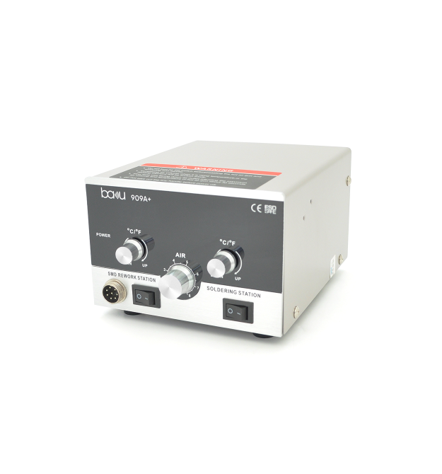 Паяльна станція BAKU BK-909 A+ цифрова індикація, 800W, паяльник - паяльний фен з блоком регулювання, 175*145*110мм, 3,5 кг