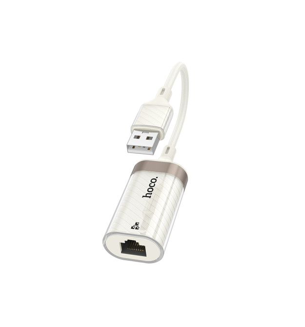 Контролер HOCO UA41 USB 2.0 to Ethernet - Мережевий адаптер 10 - 100Mbps, White, BOX
