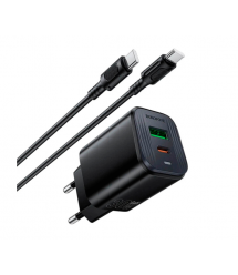 Набір BOROFONE BAS85A USB+Type-C+ кабель Type-C, PD30W+Q3.0, 1м, Black, Blister