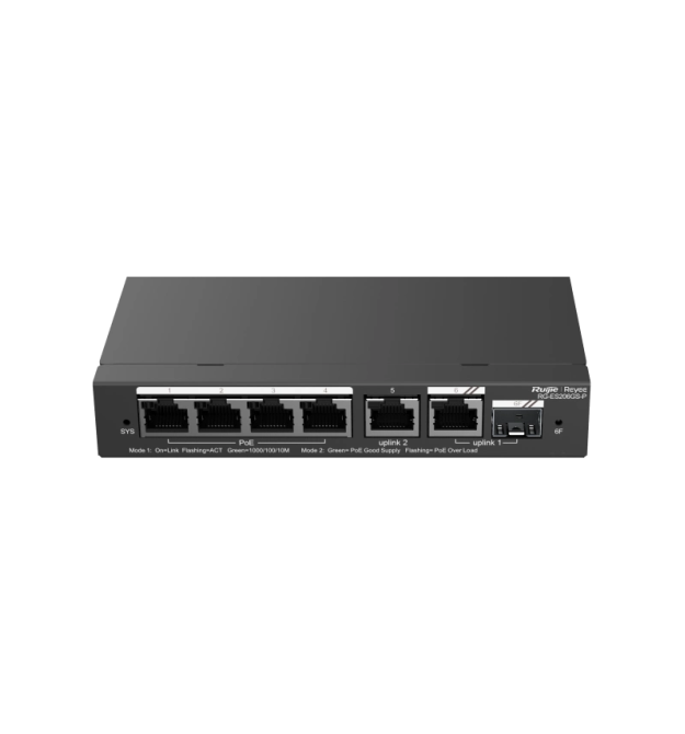 6-портовий гігабітний інтелектуальний POE комутатор Ruijie RG-ES206GS-P