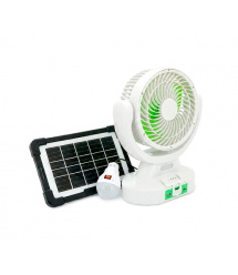 Вентилятор GDTIMES GD 8021+Ліхтар+Радіо, Solar+ вбудований акумулятор, Box