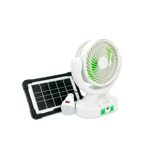 Вентилятор GDTIMES GD 8021+Ліхтар+Радіо, Solar+ вбудований акумулятор, Box