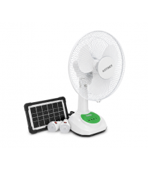 Вентилятор GDTIMES GD 8069LI, 12, Solar+ вбудований акумулятор, 2*USB лампочки, Box