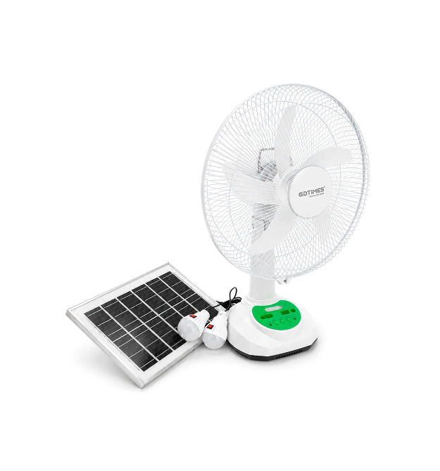 Вентилятор GDTIMES GD 8069LI-14, 14, Solar+ вбудований акумулятор, 2*USB лампочки, Box