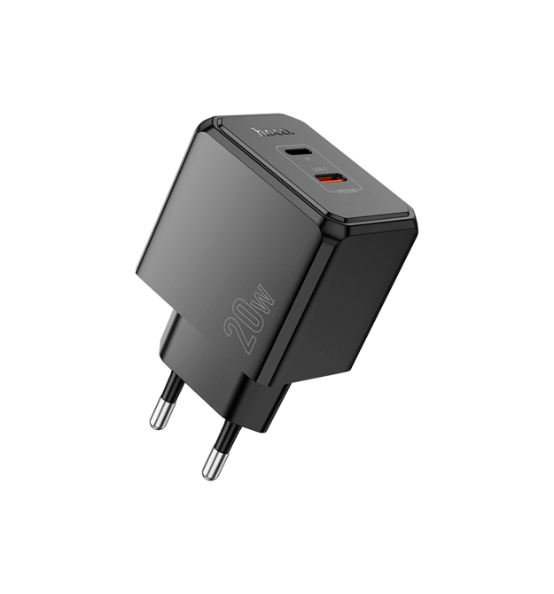 Набір СЗУ HOCO CS16A+ кабель Туре-С - Lighting, 1xUSB-C+1xLighting, PD20W, Black, Box