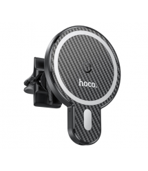 Автотримач HOCO СА85+ Wireless Charging 15W, кріплення на решітку, магніт, Black, Box