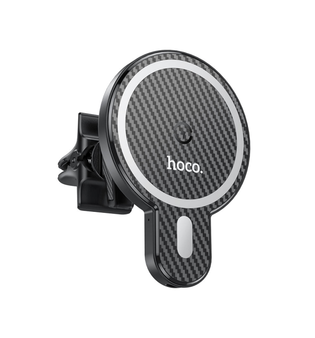 Автотримач HOCO СА85+ Wireless Charging 15W, кріплення на решітку, магніт, Black, Box