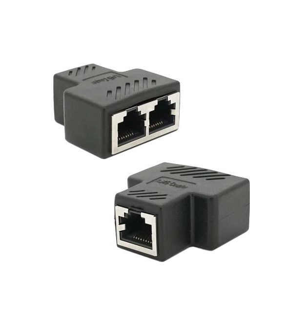 Соединитель экранированный RJ45 8P8C мама / 2x мама Q100