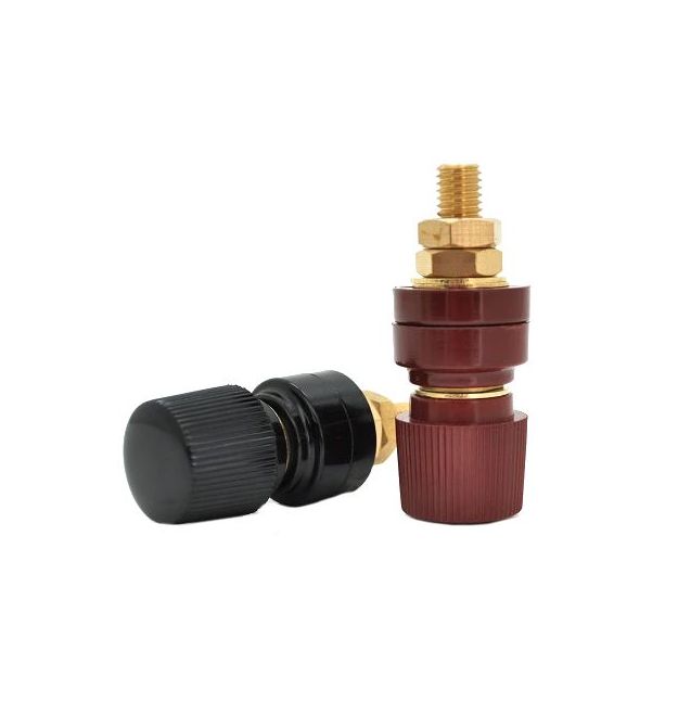 Железная винтовая клемма 8mm черная+красная
