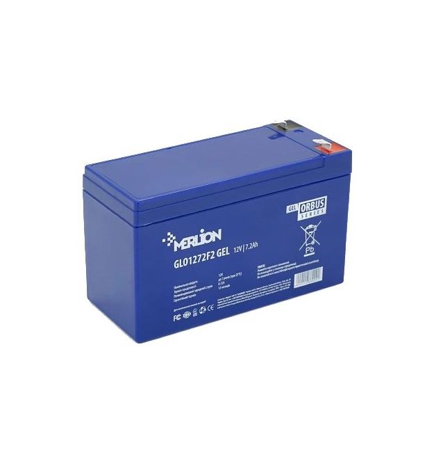 Свинцово-кислотная аккумуляторная батарея MERLION ORBUS GLO1272F2 12 V 7.2Ah