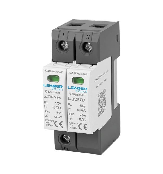 Обмежувач напруги Leader LA-SPD2P-40KA (1P+N) 275V AC під DIN-рейку