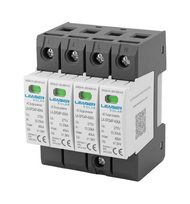 Обмежувач напруги Leader LA-SPD4P-40KA (3P+N) 275V AC під DIN-рейку