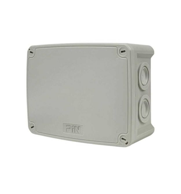 Коробка розподільча KP123GSF сіра IP66 з 10 кабельними вводами, з сальниками і кріпленнями