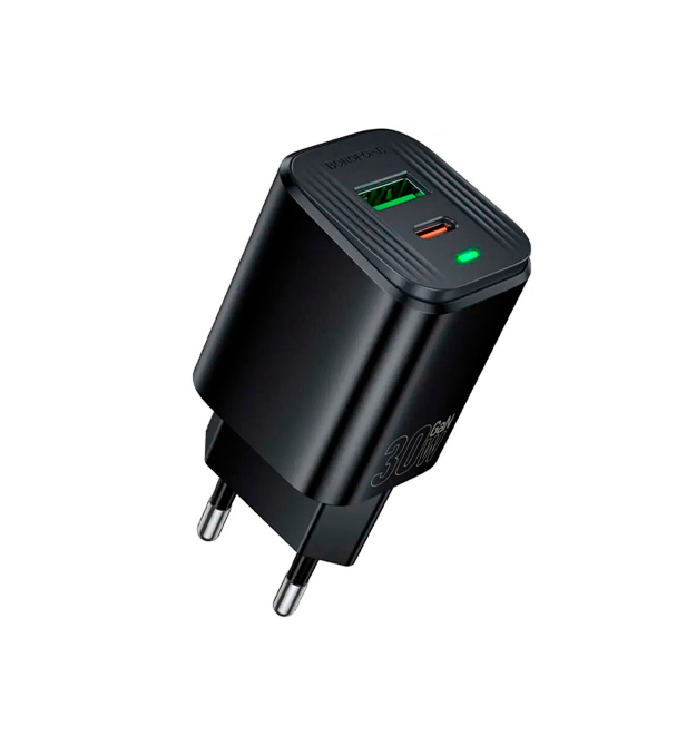 СЗУ BOROFONE BAS85A USB+Type-C, PD30W+Q3.0, Black, Box