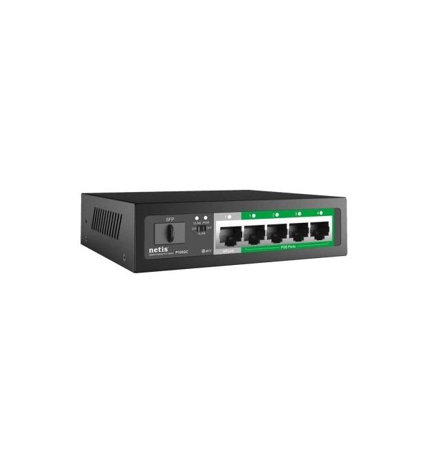POE Watchdog комутатор Netis P106GC [GE POE: 4, GE UL: 1xRJ-45+1xSFP]