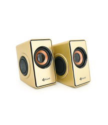 Колонки 2.0 Kisonli T-007 для ПК і ноутбука, USB + 3.5mm, 2x3W, 20Hz- 20KHz, Gold, BOX, Q40