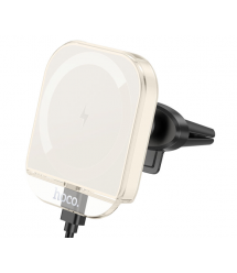 Автоутримувач HOCO HW17+ Wireless Charging 15W, кріплення на торпеду, затискач 50-90мм, Black, Box