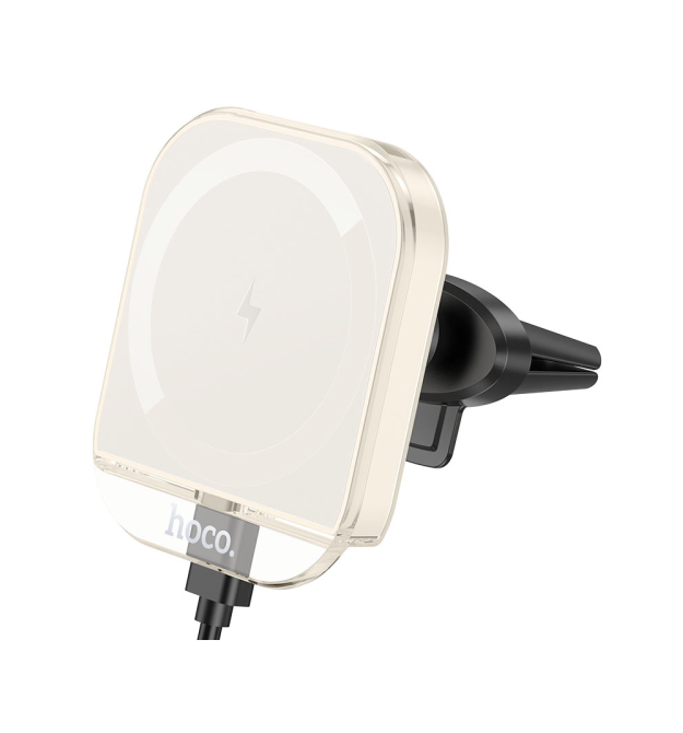 Автоутримувач HOCO HW17+ Wireless Charging 15W, кріплення на торпеду, затискач 50-90мм, Black, Box