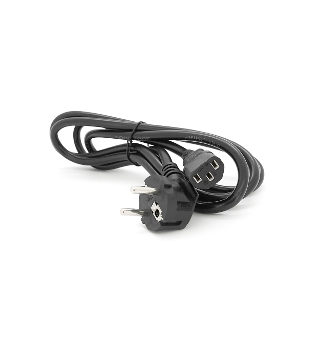 Кабель живлення Schuko CEE7 - 7-C13, 1.8M, CCA, 1.5mm, OEM (євровилка), black, Q25 - 200