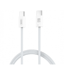 Кабель Type-C to Type-C (male to male) XO-NB-Q273, Підтримка SIC, QC3.0, PD до 60Вт, 480Mbps, довжина 1.0м, обплетення, White, B