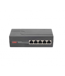 4х портовий Smart PoE комутатор ONV-H1054PEBS, 4хРоЕ 100Мбіт + 1хUplink 100Мбіт, IEEE802.3af - at, потужність 65Вт, пластик