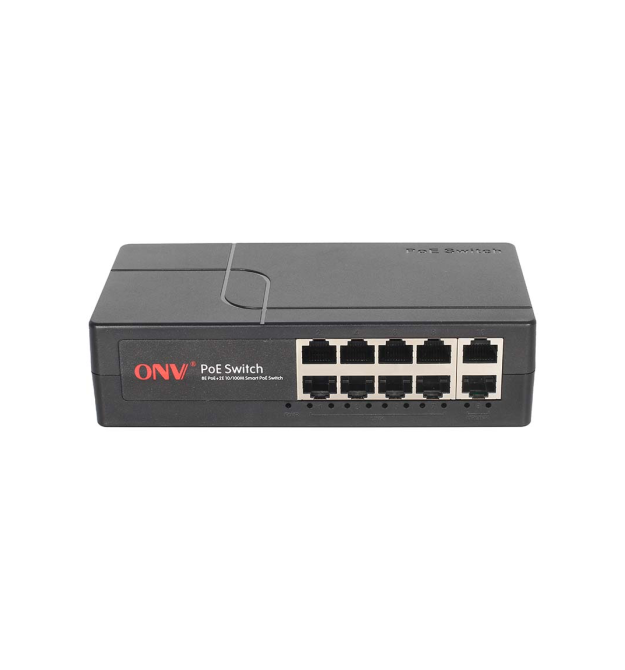 8ми портовий Smart PoE комутатор ONV-H1108PEBS, 8хРоЕ 100Мбіт + 2хUplink 100Мбіт, IEEE802.3af - at, потужність 100Вт, пластик