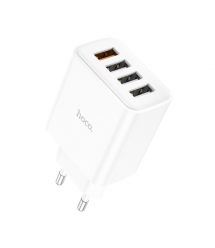 СЗУ 110-240V HOCO C102A 4xUSB, QC3.0, White, Blister