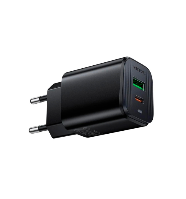 СЗУ BOROFONE BAS83A, 1xUSB+1xUSB-C, PD20W+QC3.0, кабель 1м, Black, Box
