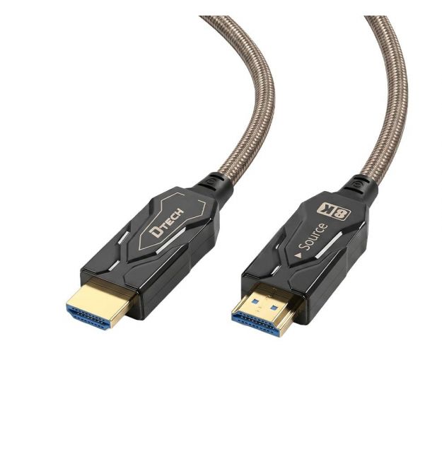 Кабель оптичний армований HDMI 2.1 50m Dtech DT-HF8050BK