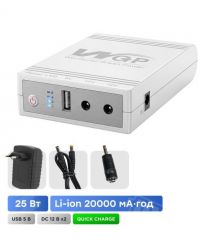 Джерело безперебійного живлення з блоком живлення Mini UPS WGP UPS103C Quick Charge