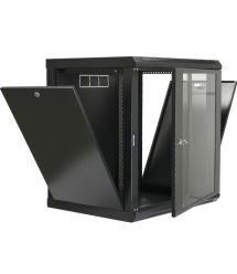 Шкаф 12U, 600х500х640 мм (ШxГxВ), L-type, акриловое стекло, черный