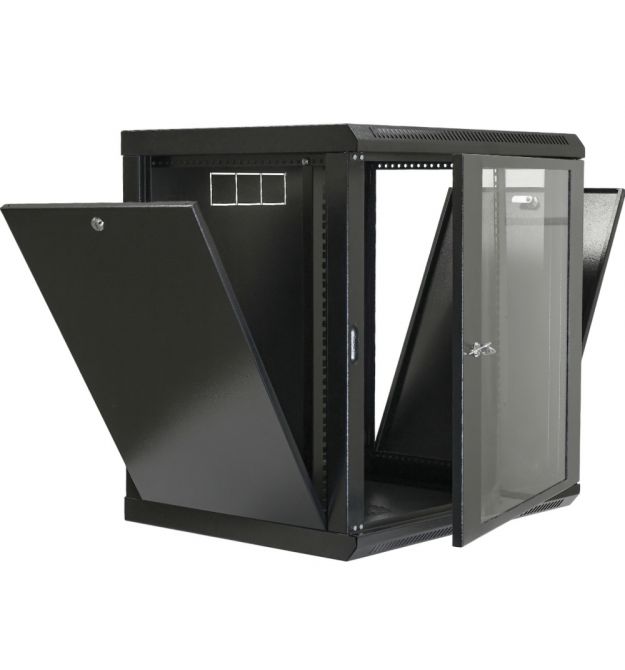 Шафа 19" 12U, 600x500x640мм (Ш*Г*В), економ, акрилове скло, чорна