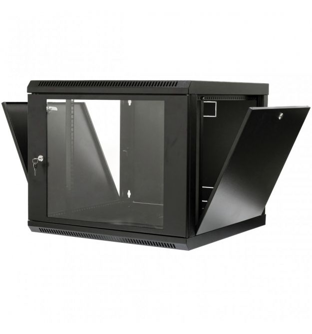 Шафа 19" 9U, 600x600x507мм (ШxГxВ), економ, акрилове скло, чорна