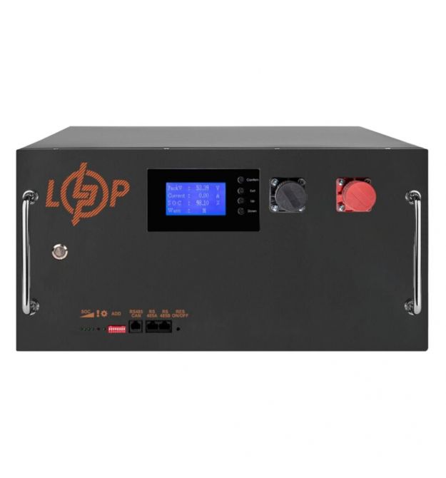Аккумулятор LP LiFePO4 51,2V-150 Ah (7680 Wh) (BMS SP 150A/100 А) RM RS485/CAN LCD BL