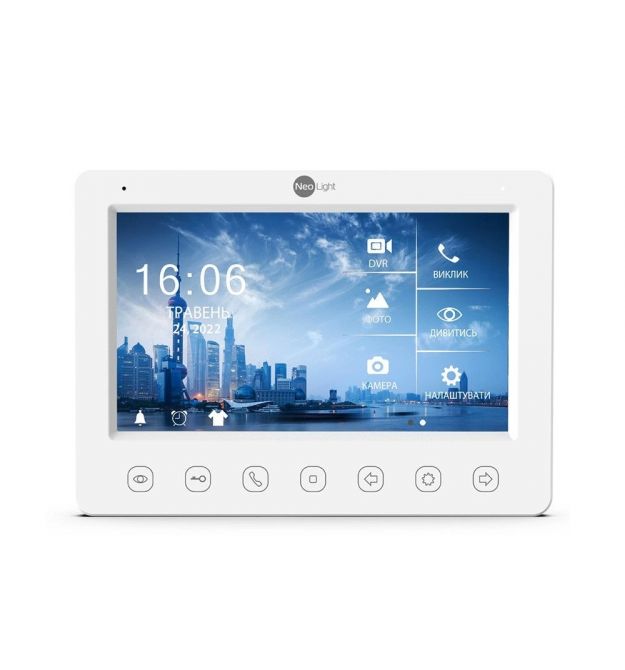 Відеодомофон 7" NeoLight KAPPA+ HD WF White з детектором руху і записом відео