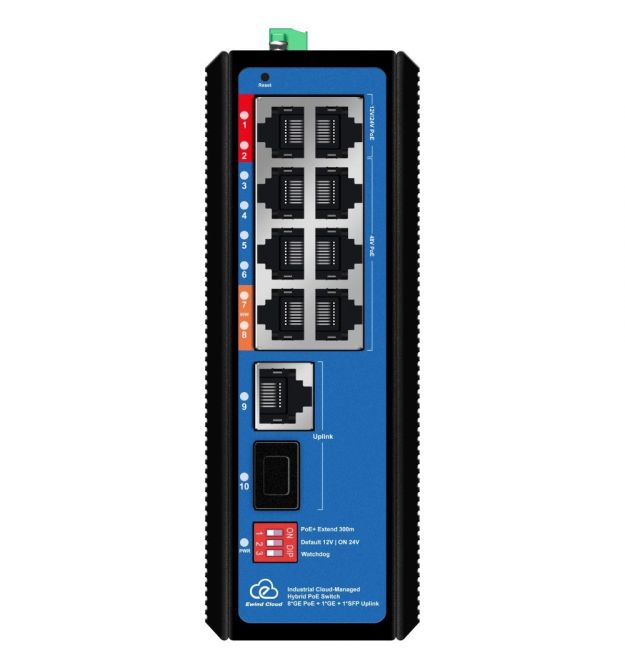Коммутатор 10 портов управляемый Ewind EW-EPIS3910SH-8GE AI PoE