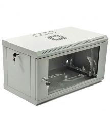 Шкаф 19" 6U, 600x400x373мм акриловое стекло, серый
