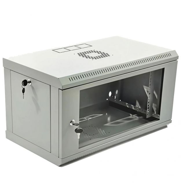 Шкаф 19" 6U, 600x400x373мм акриловое стекло, серый
