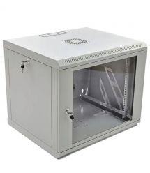 Шкаф 19" 9U 600x600x507мм акриловое стекло серый