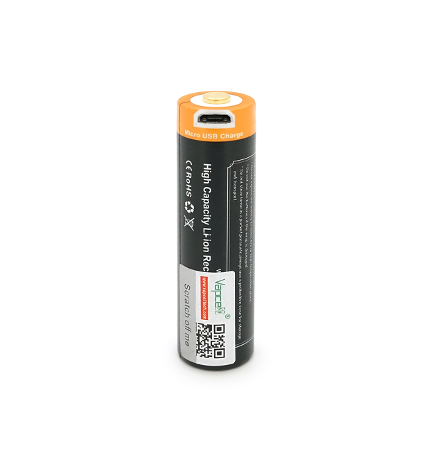 Акумулятор 18650 Li-Ion Vapcell P1835A, 3500mAh, 10A, 3.6V (2.5-4.2V), Micro USB, 2 шт. в упаковці, ціна за 1 шт.