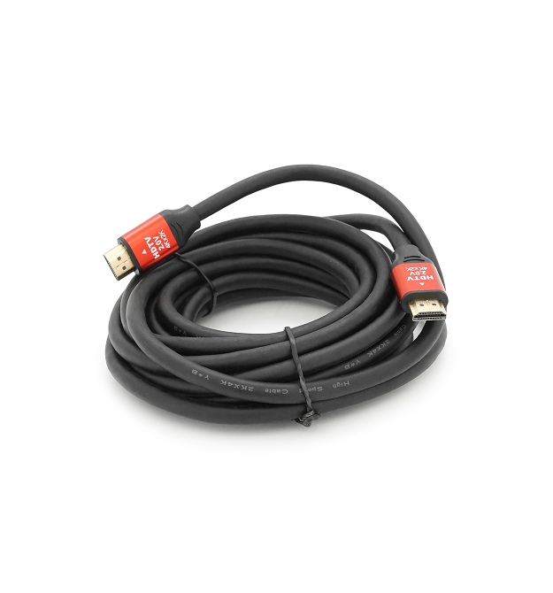 Кабель Merlion HDMI-HDMI V-Link High Speed 5.0m, v2,0, OD-8.2mm, круглий Black, конектор Red, (Пакет)