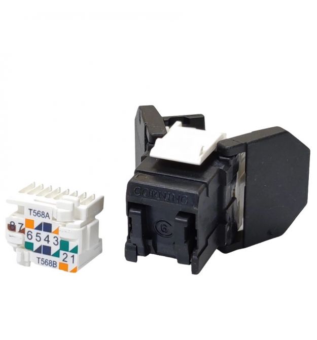 Модуль Keystone UTP RJ45 кат. 6, черный Corning