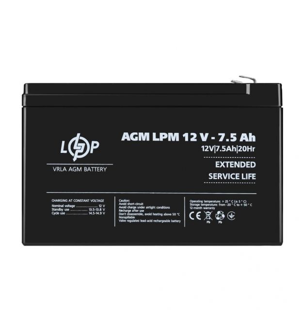 Аккумулятор AGM LPM 12V - 7.5 Ah