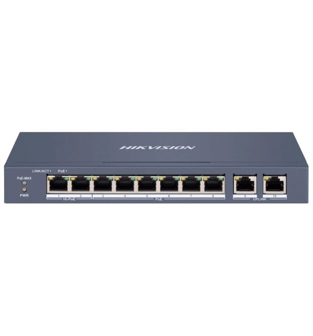 Коммутатор 10 портов управляемый Hikvision DS-3E1310HP-EI